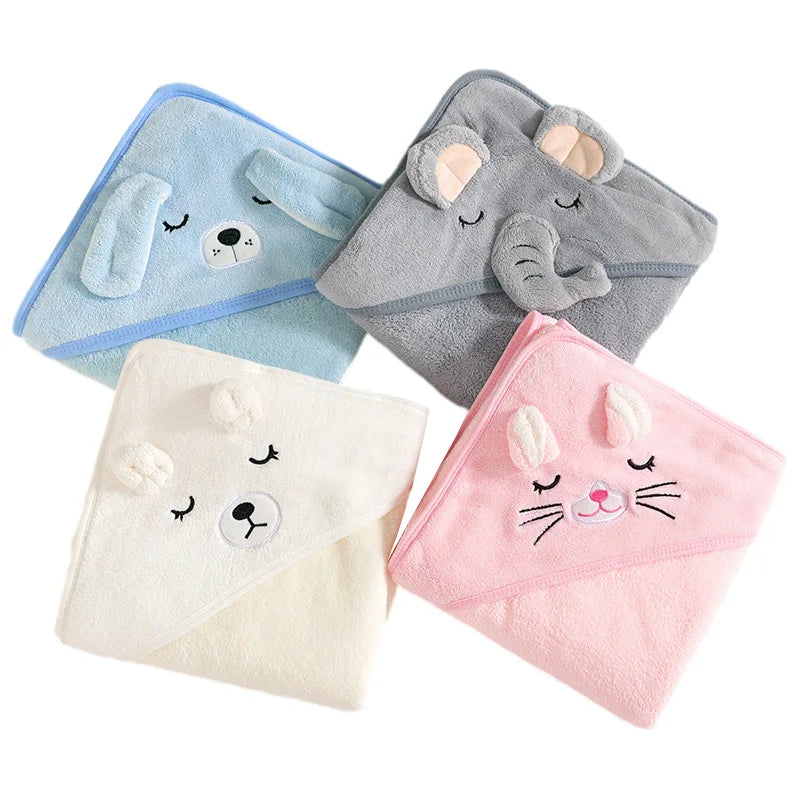 Cartoon Animal Baby Bath Towels Soft Newborn Hooded Towel - BOGO π₯