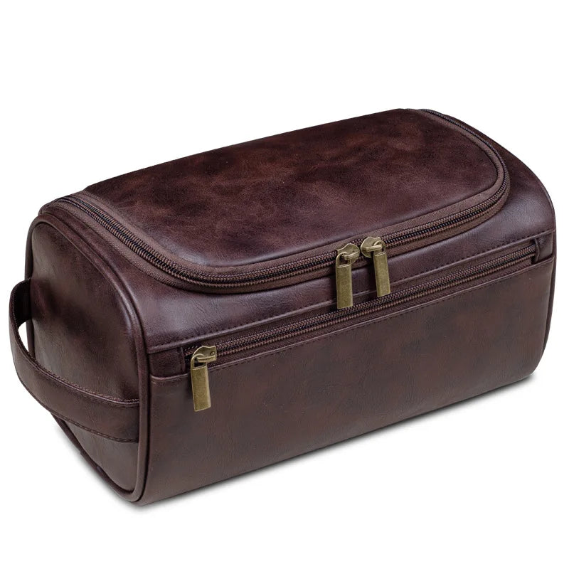 Personalized Men's Leather Toiletry Bag