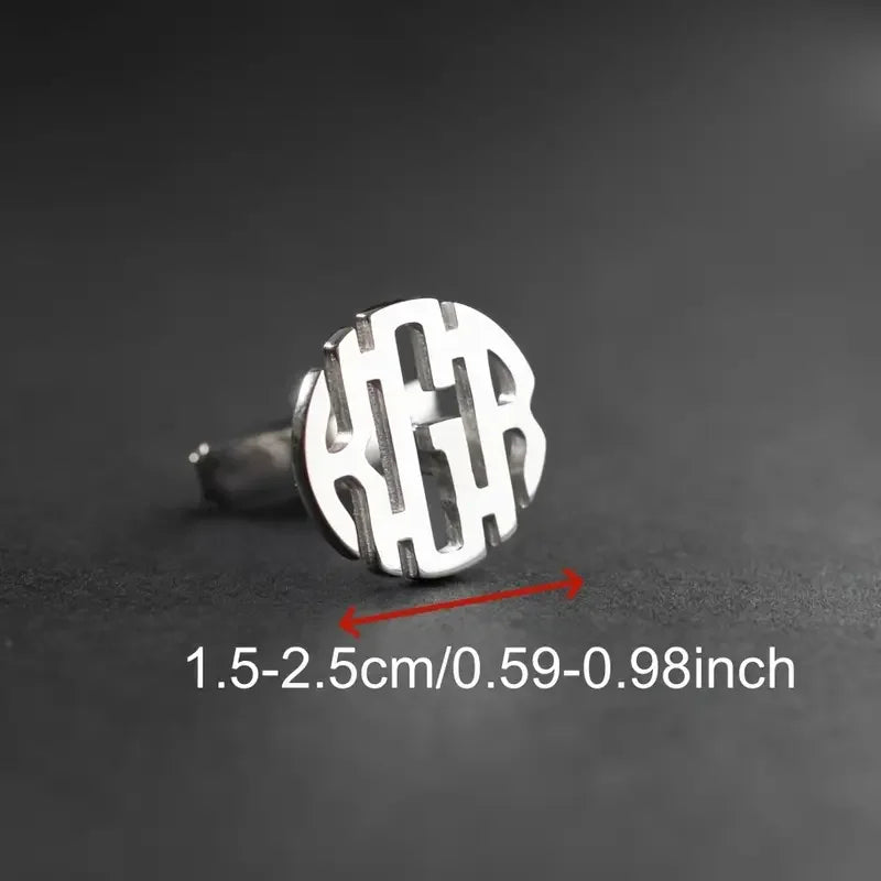 1 Pair Custom Round Monogram Letter Cufflinks For Men- BOGO š„