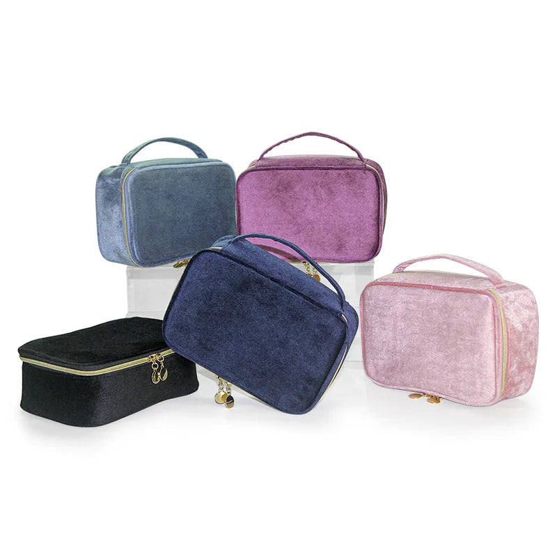 Personalized Velvet Cosmetics Bag Top Handle - Free shipping