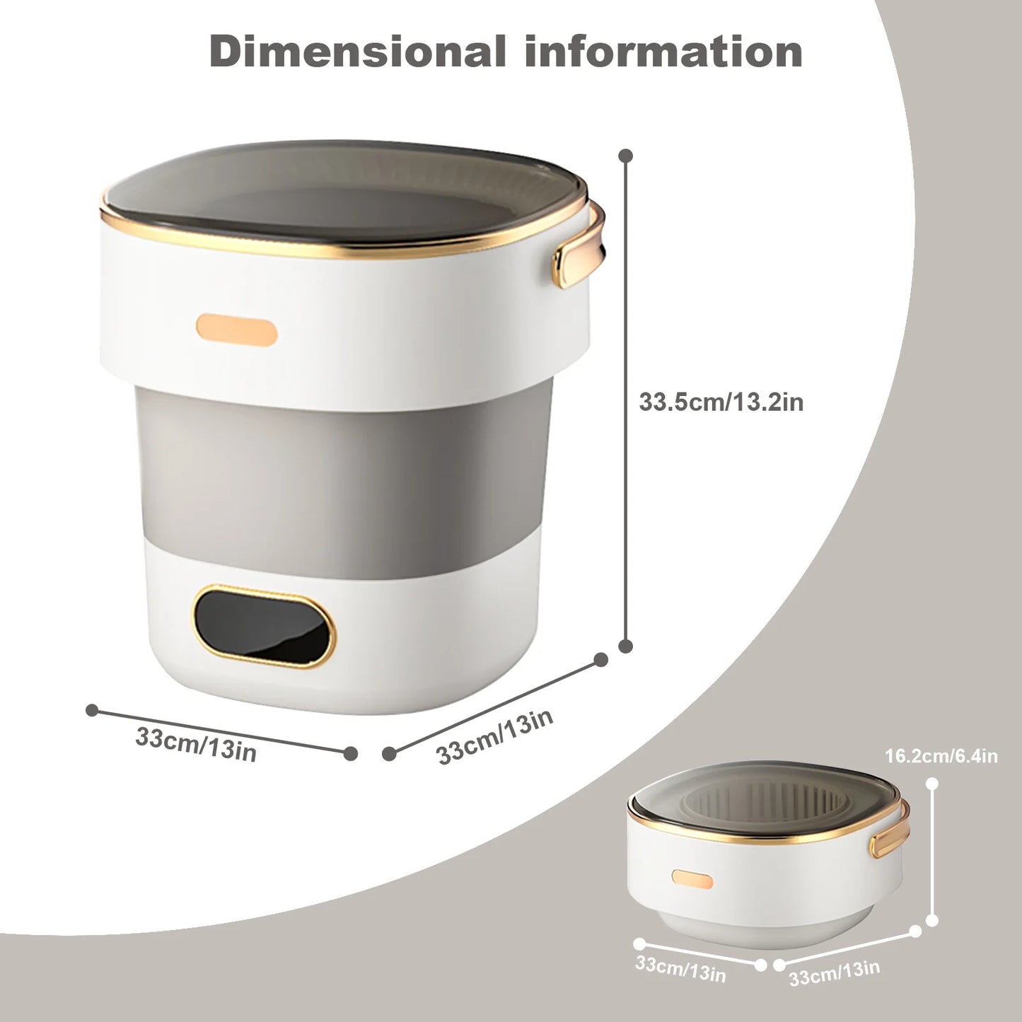 Portable Washing Machine 13L Foldable Mini Washer with 4 Modes