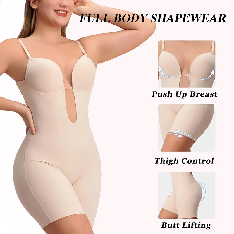Women Shapewear Full Body Shaper Slimming Bodysuit Open Crotch Corset Waist Trainer Postpartum Recovery Shaping Underwear fajas