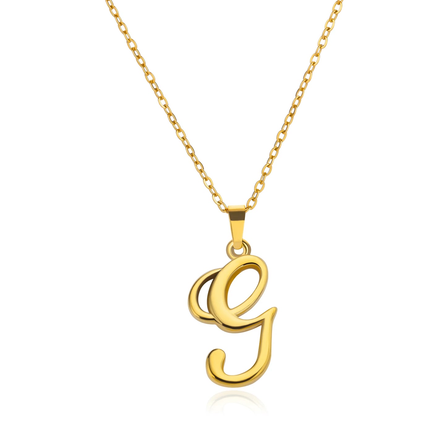 Women Stainless Steel Gold Color Initials Necklaces