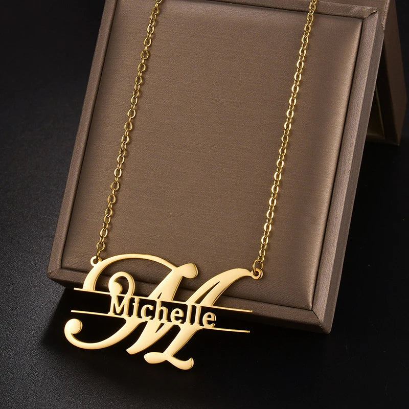 Treebud Customized Capital Letters Name Necklace - Buy One Get One Free 🔥