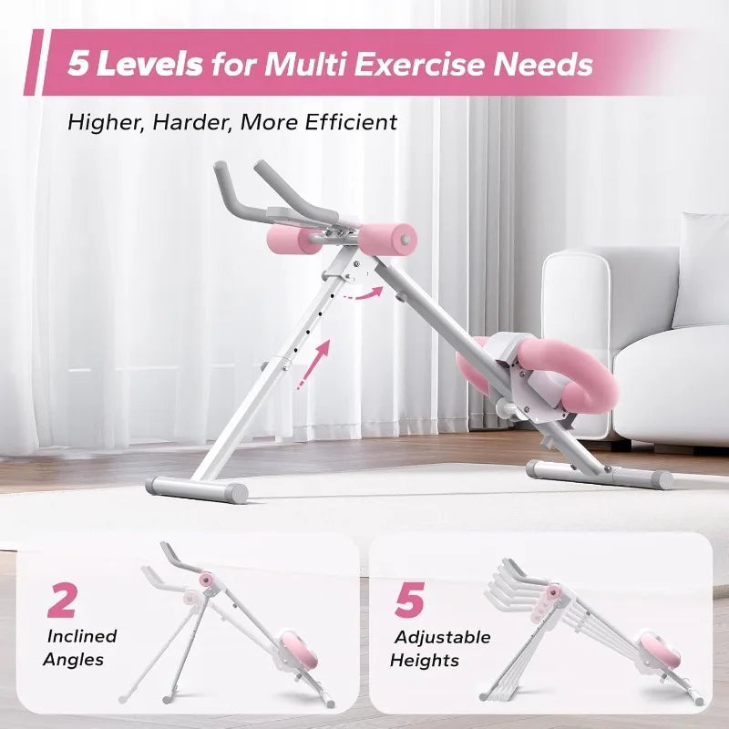 MERACH Ab Machine, Ab Workout Equipment, Adjustable Ab Trainer Machine for Abs Workout at Home Gym, Foldable, Knee Protection