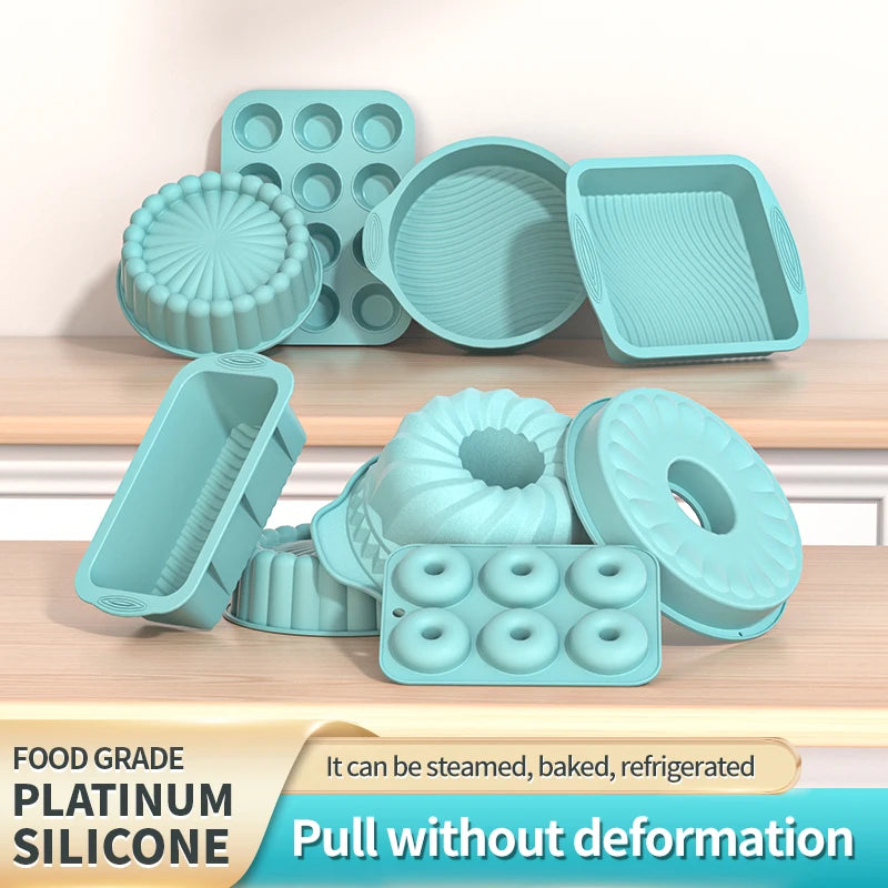 3D Silicone Kitchen Fluted Tube Pan Bakeware Airfryer Accessories