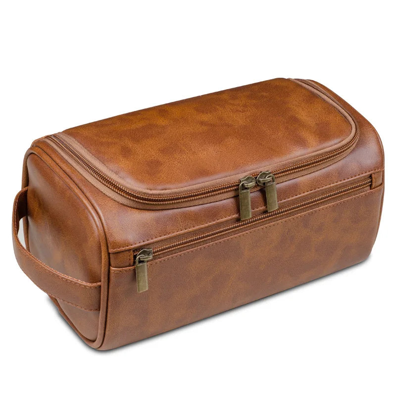 Personalized Men's Leather Toiletry Bag