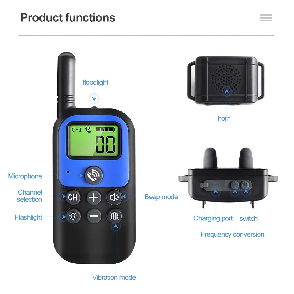 1500m Electric Dog Training Collar Voice Walkie-Talkie