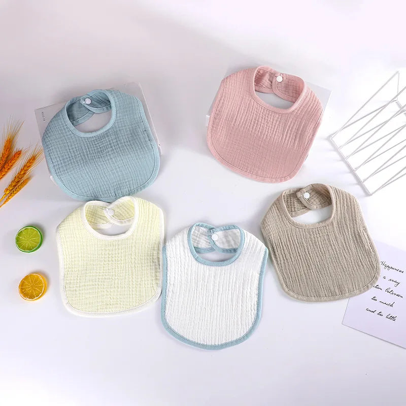 Baby Girl Boy Feeding Bibs Solid Color