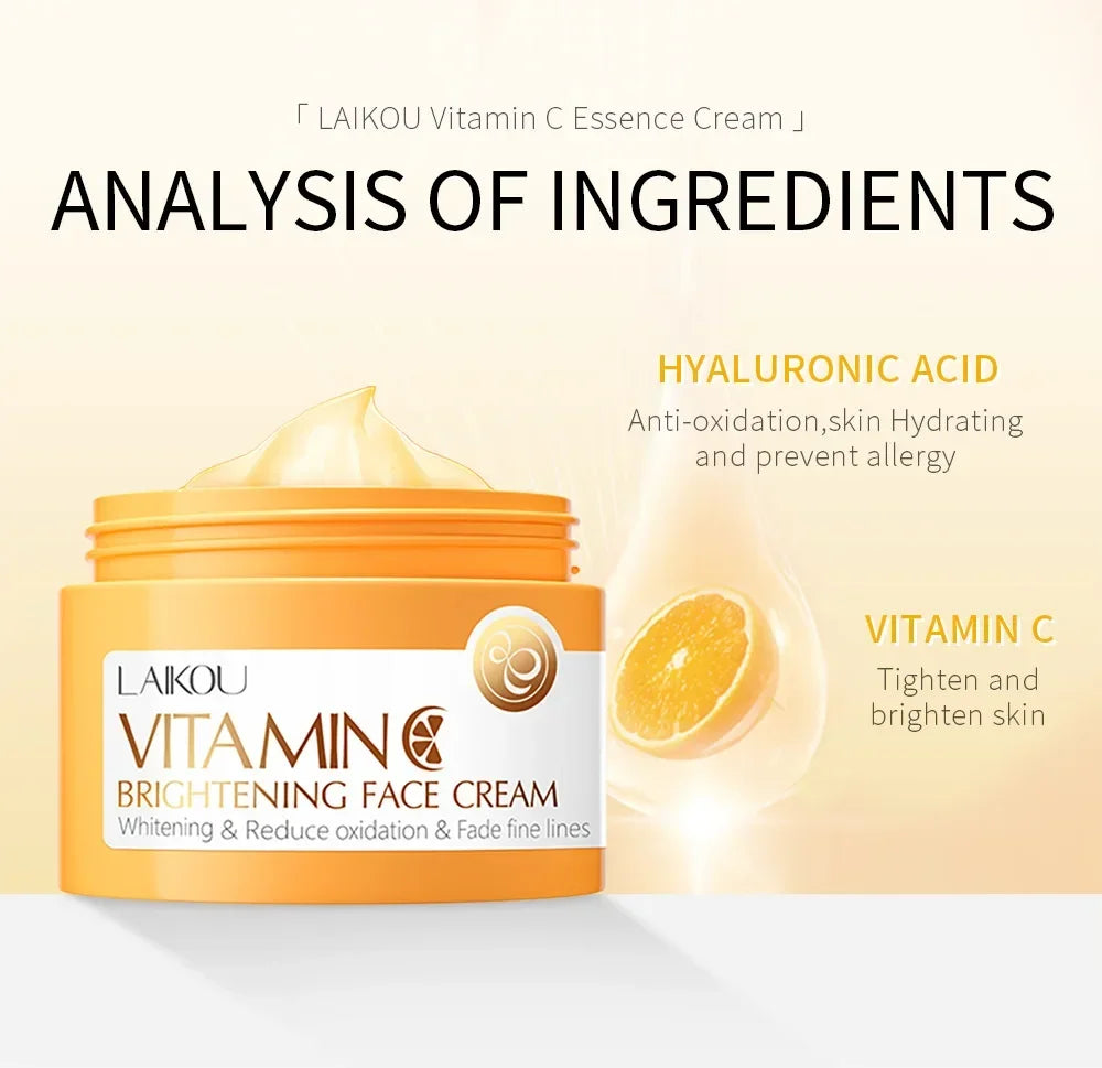 Vitamin C for Face Cream Reduces Dullness Pigments Dark Spots Firming Facial Cream Lightening Skin Rejuvenation Beauty Health