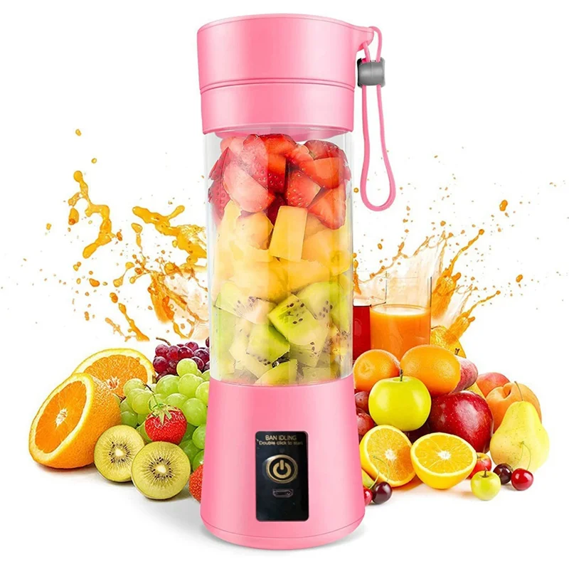 Portable and Rechargeable USB 380Ml Traveling Fruit Juicer Cup with 6 Blades