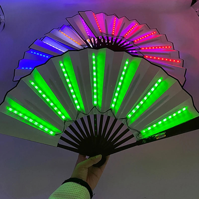 Glowing Folding Fan Lighting Dancing Fans
