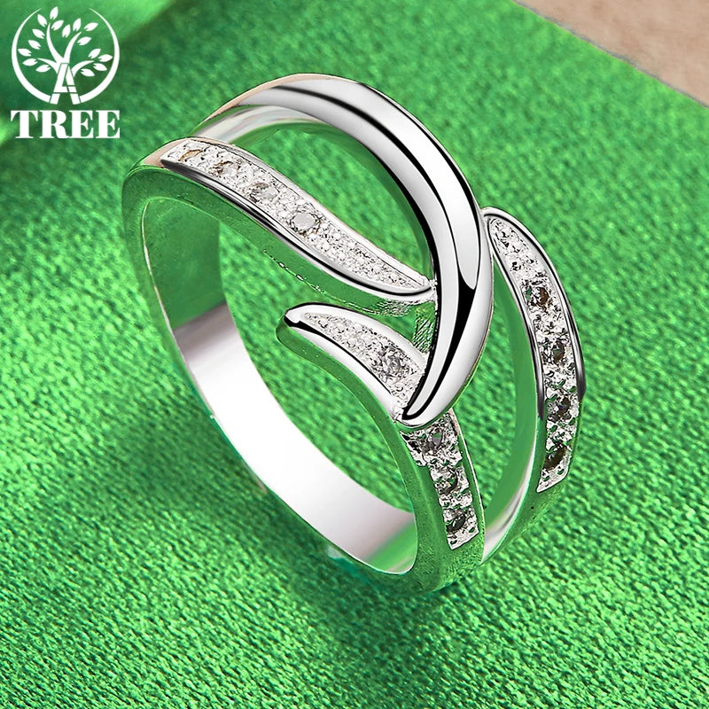 925 Sterling Silver Noble Shiny Elegant AAA Zircon Ring For Women -BOGOš„