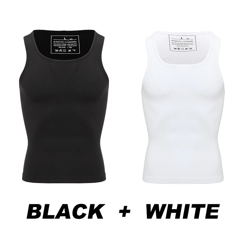 Men Slimming Body Shapewear Vest Tummy Abdomen Corrector Compression