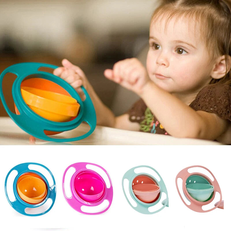 Magic Gyro Bowl 360 Degree Rotate Spill-Proof Bowls with Lid