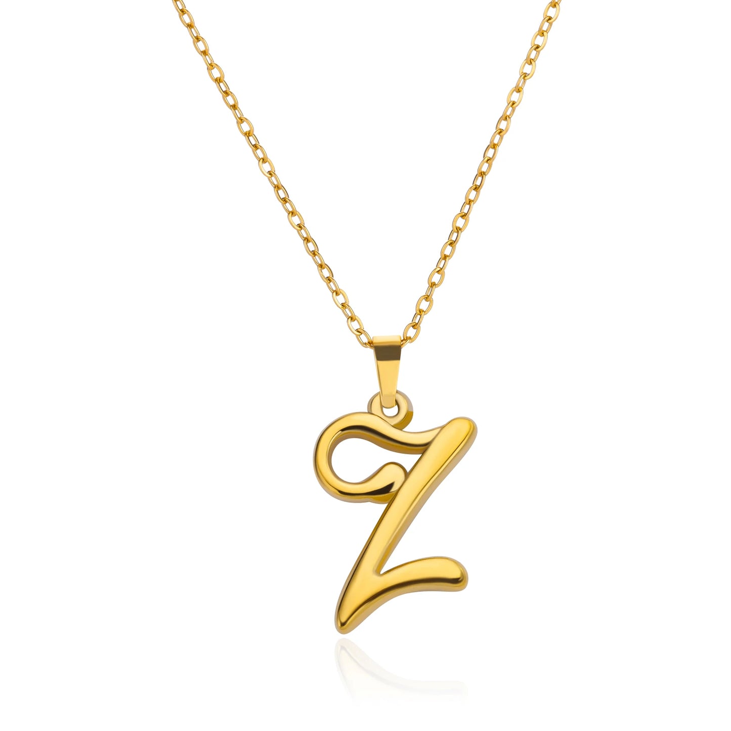 Women Stainless Steel Gold Color Initials Necklaces