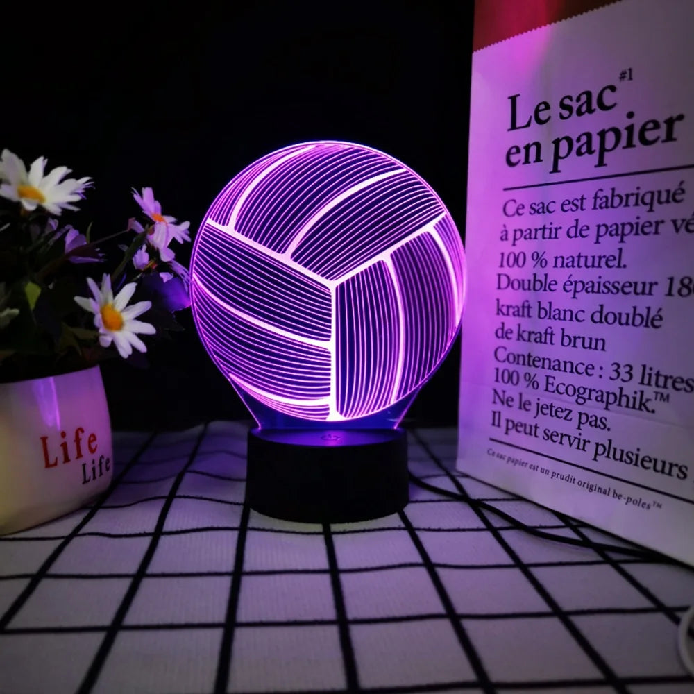 Basketball and Football shaped Night light 3D