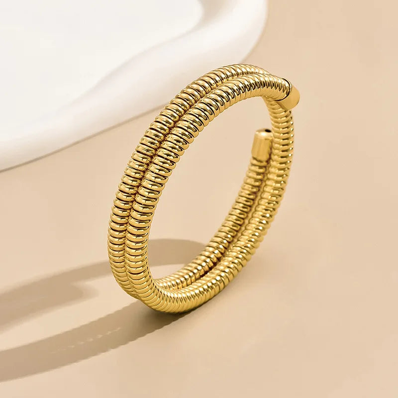 Exaggerated and Minimalist Multi-layer Adjustable Opening Bracelet for Women