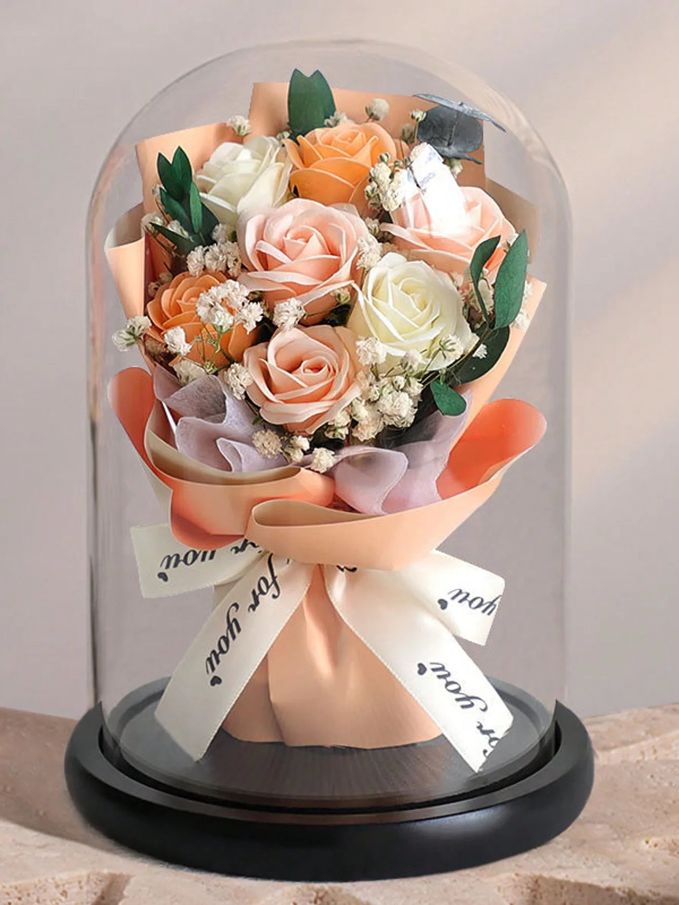 Forever Preserved Real Rose in Glass Dome Women Valentines Day Gifts Eternal Flower for Mother's Day Anniversary Birthday