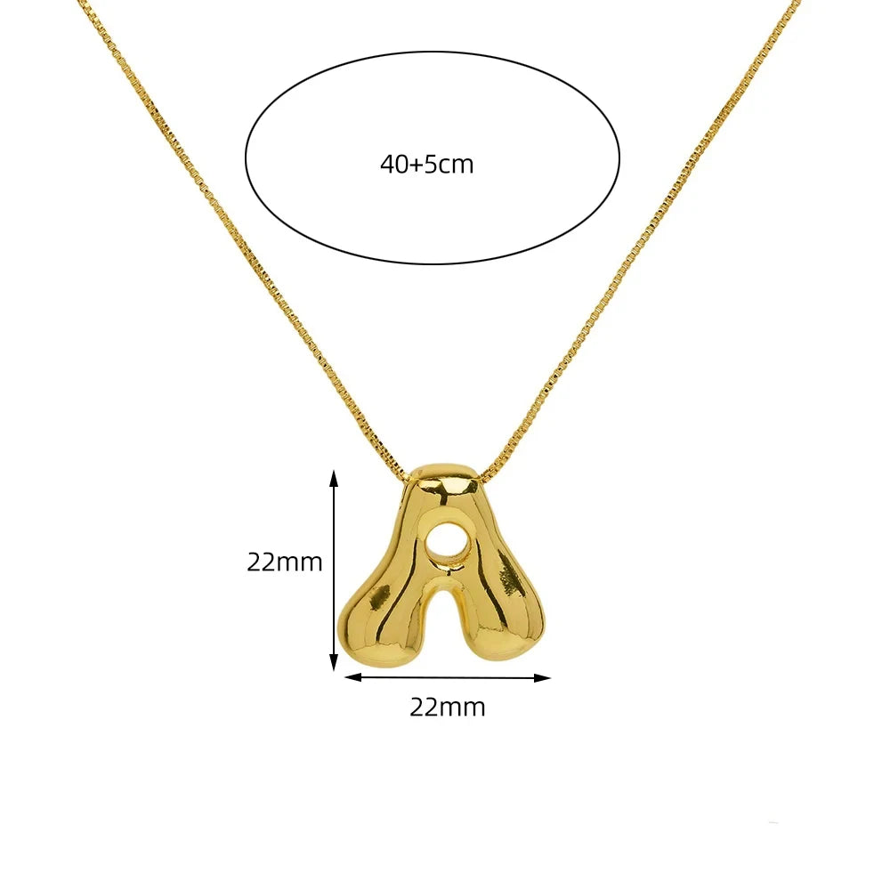 Golden Color Stainless Steel Initial Necklace for Women