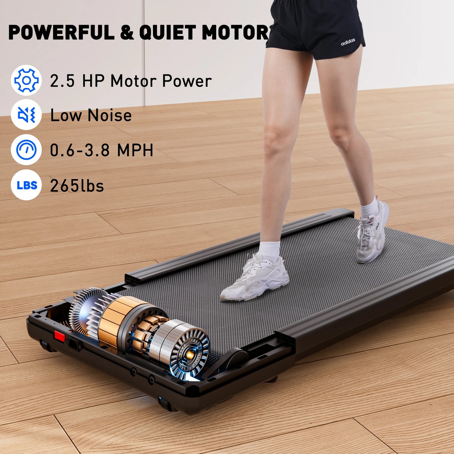 Walking Treadmill 2.5HP 1-6km/for Home Office Exercise Machine