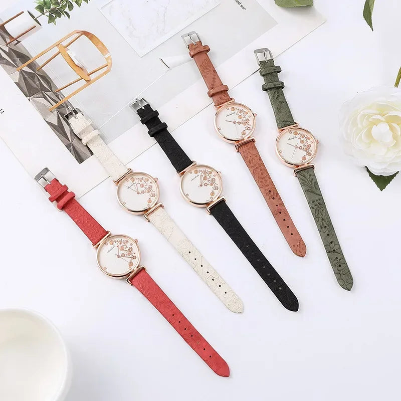 Women Watches 2025 Simple Brown Quartz Watch Vintage Leather Ladies