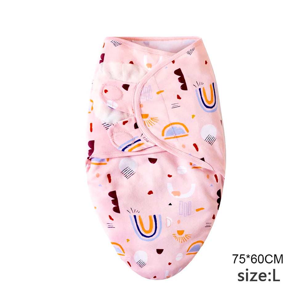 Baby Blanket Hat Set Cartoon Printed Cotton Newborn 0-6 Months
