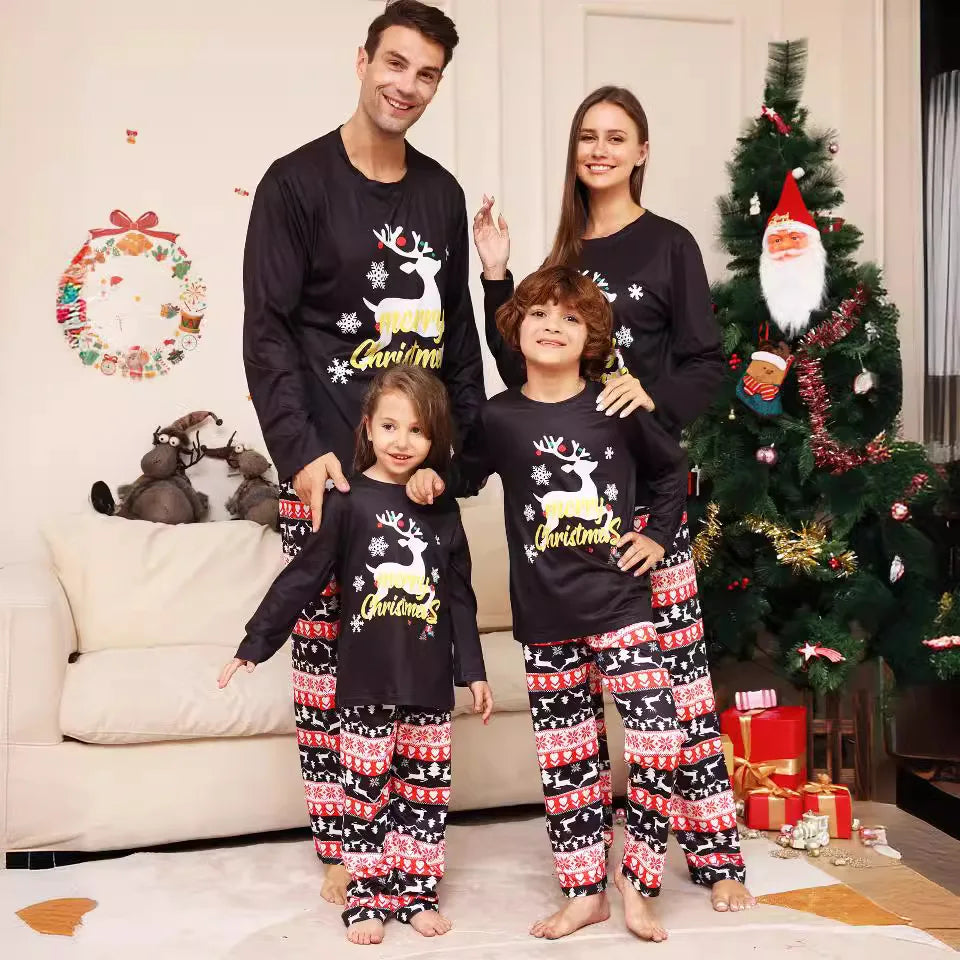 Christmas cartoon printed long-sleeved pajama sets