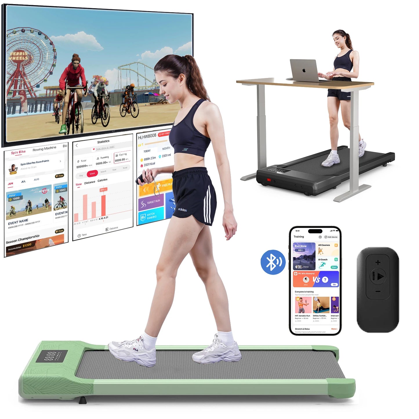 Walking Treadmill 2.5HP 1-6km/for Home Office Exercise Machine