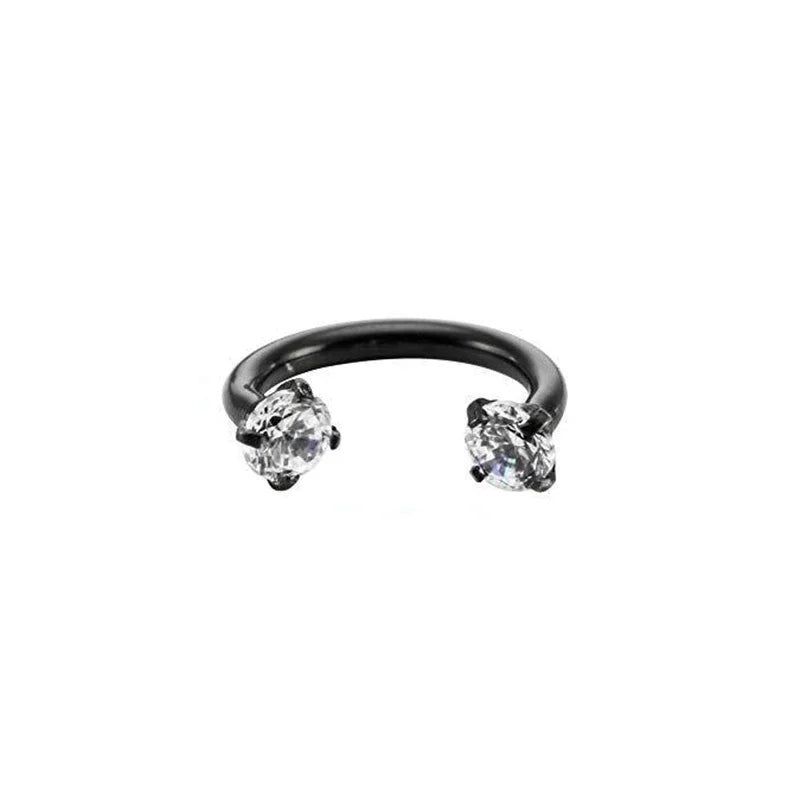 1PC Stainless Steel Crystal Hoop Ring Piercing Nose Ear belly Rings - buy one get one free