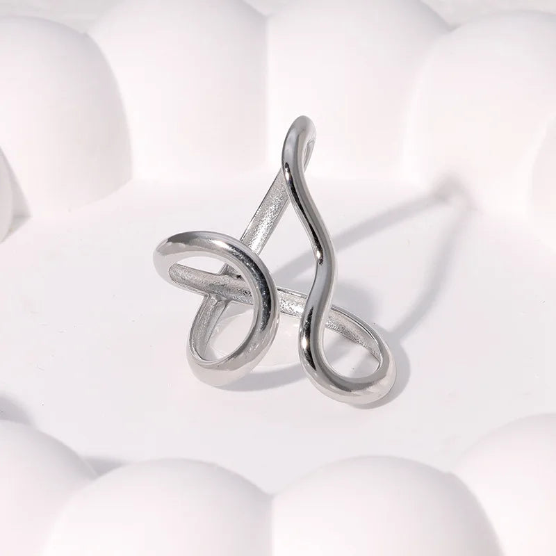 Stainless Steel Waterproof Open Ring Personality Charms PVD