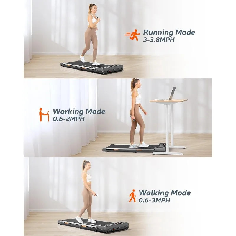 Walking Pad, Under Desk Treadmill for Home Office with Remote Control