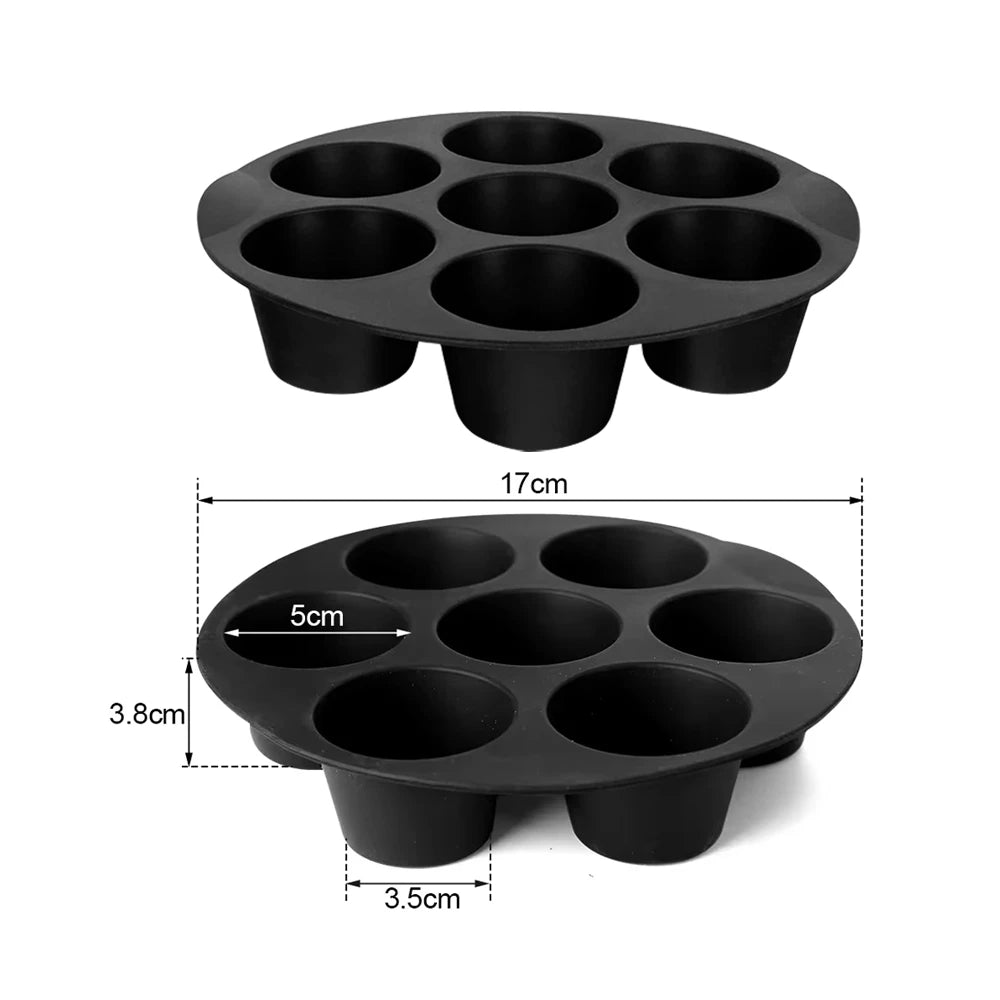 7 Cups Airfryer Silicone Muffin Pan Cupcake Mold for 3.5 to 5.8