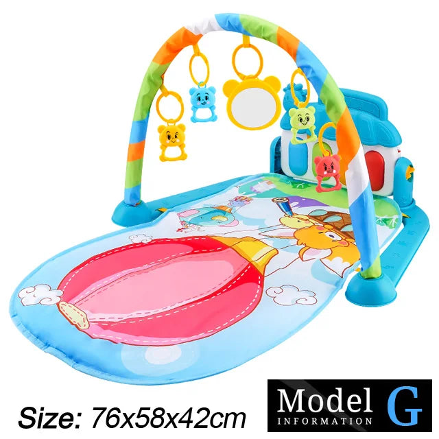 Baby Fitness Stand Music Play Gym Activity Toys Newborn Piano Crawling Blanket