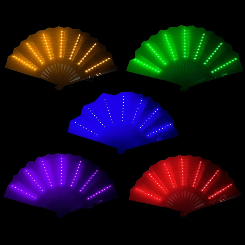 Glowing Folding Fan Lighting Dancing Fans