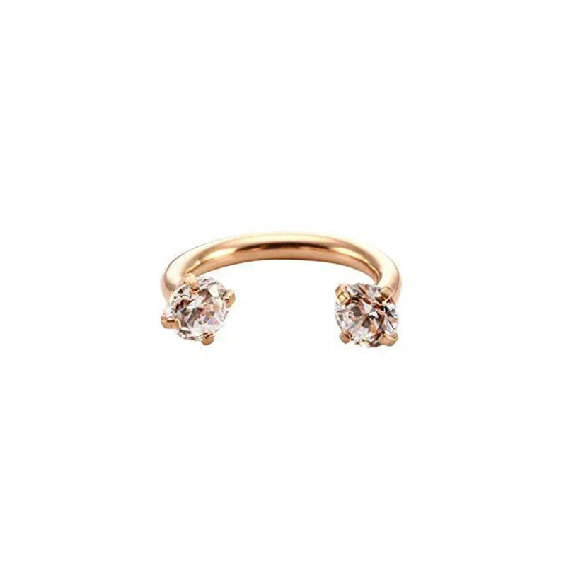 1PC Stainless Steel Crystal Hoop Ring Piercing Nose Ear belly Rings - buy one get one free