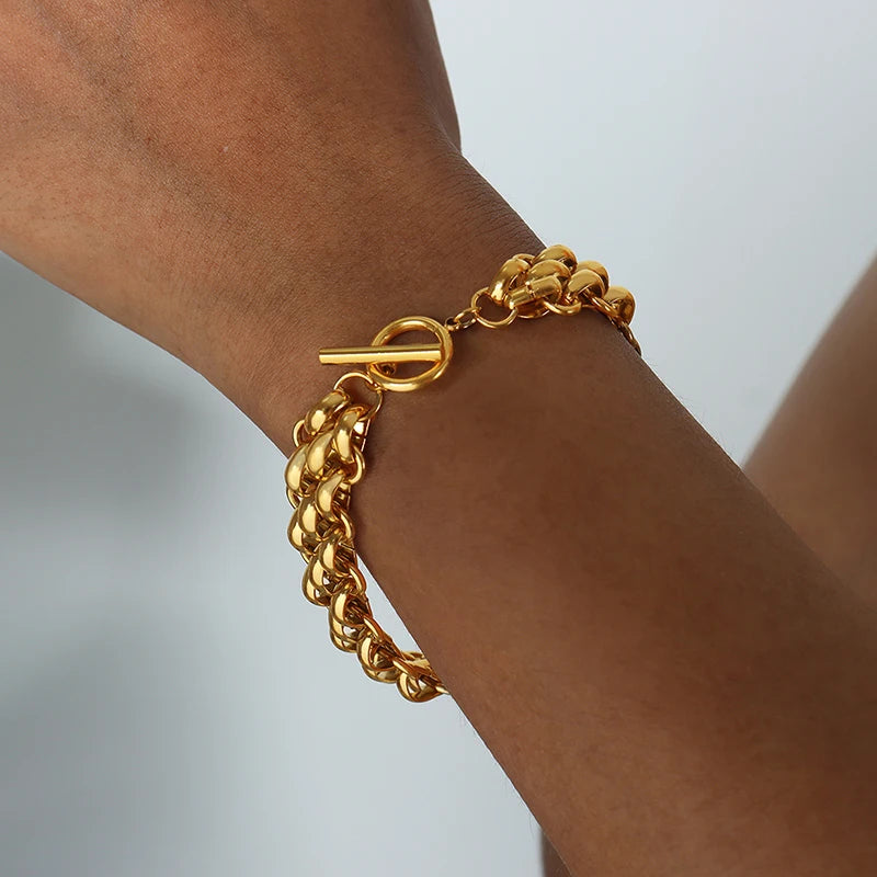 Exaggerated Necklace /Bracelet Buckle Design Thick Chain - Buy One Get One Free 🔥