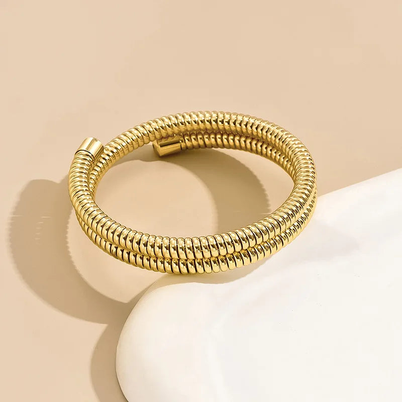 Exaggerated and Minimalist Multi-layer Adjustable Opening Bracelet for Women