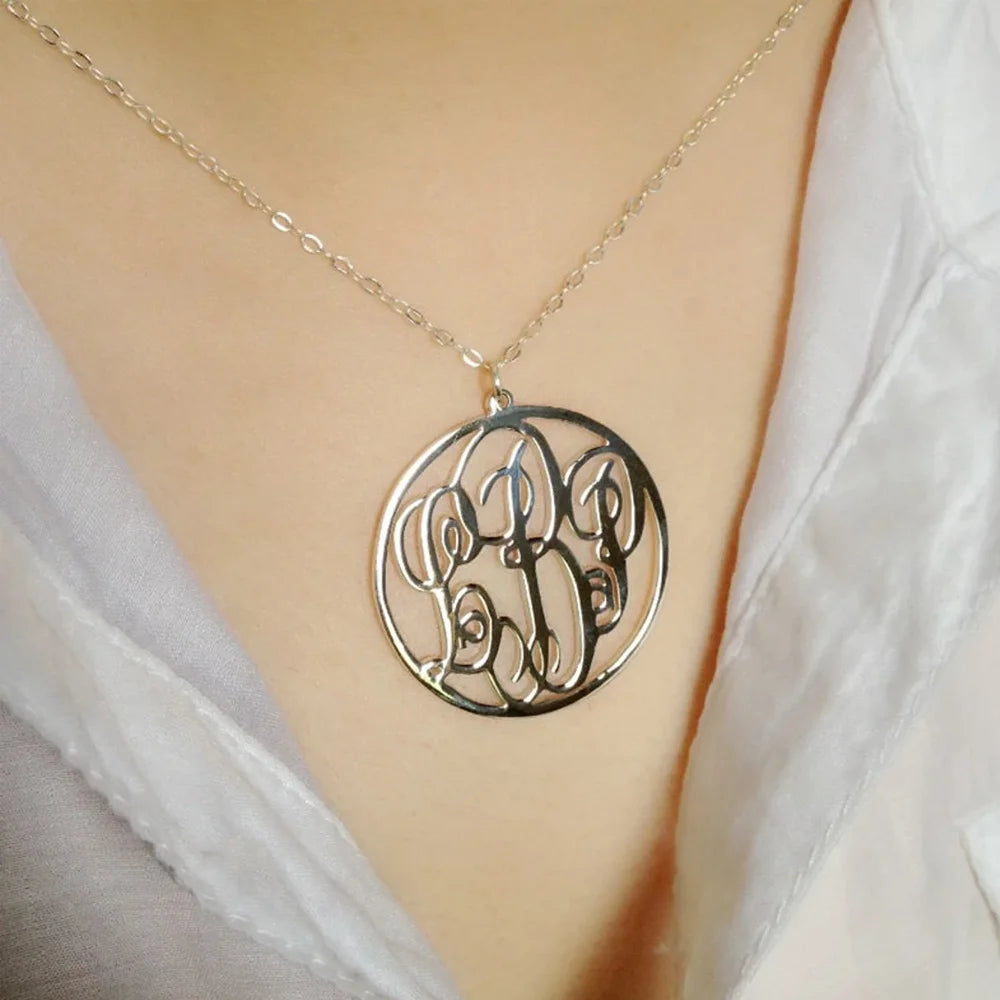 Custom Monogram Necklace for Women Personalized Stainless Steel Jewelry