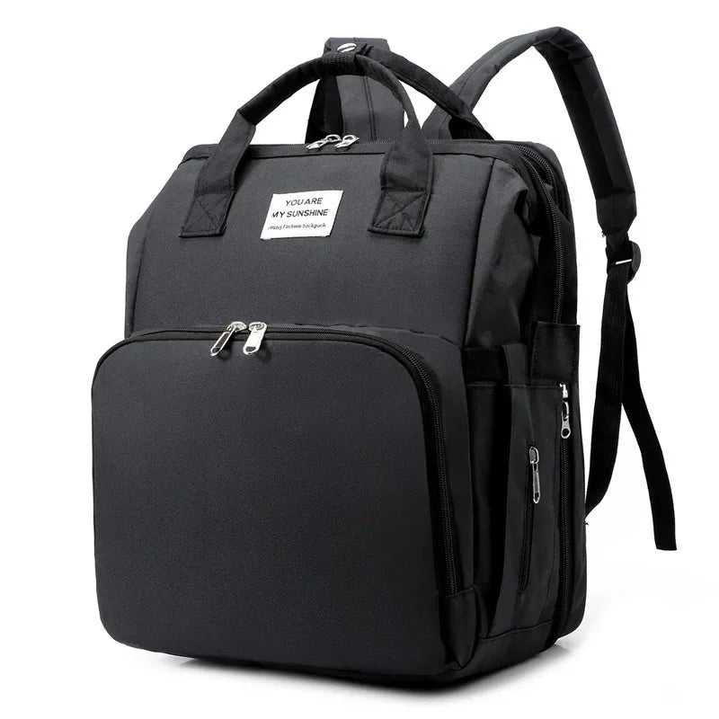 Foldable Diaper Bag Baby Bed Bags Crib Travel Backpack with Changing Station