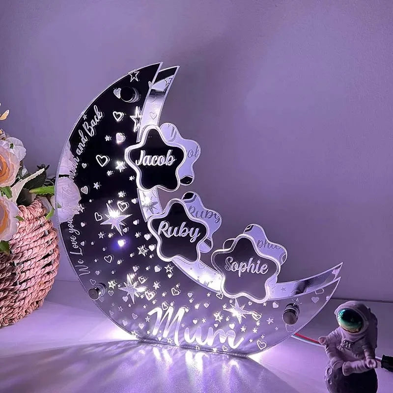 Personalized Acrylic Moon Lamp Customized Bedroom NightLight
