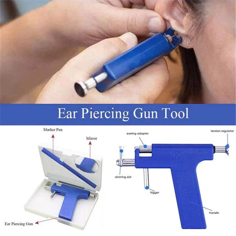 Professional Ear Piercing Tool Set with 10pairs Crystal Stud Earring
