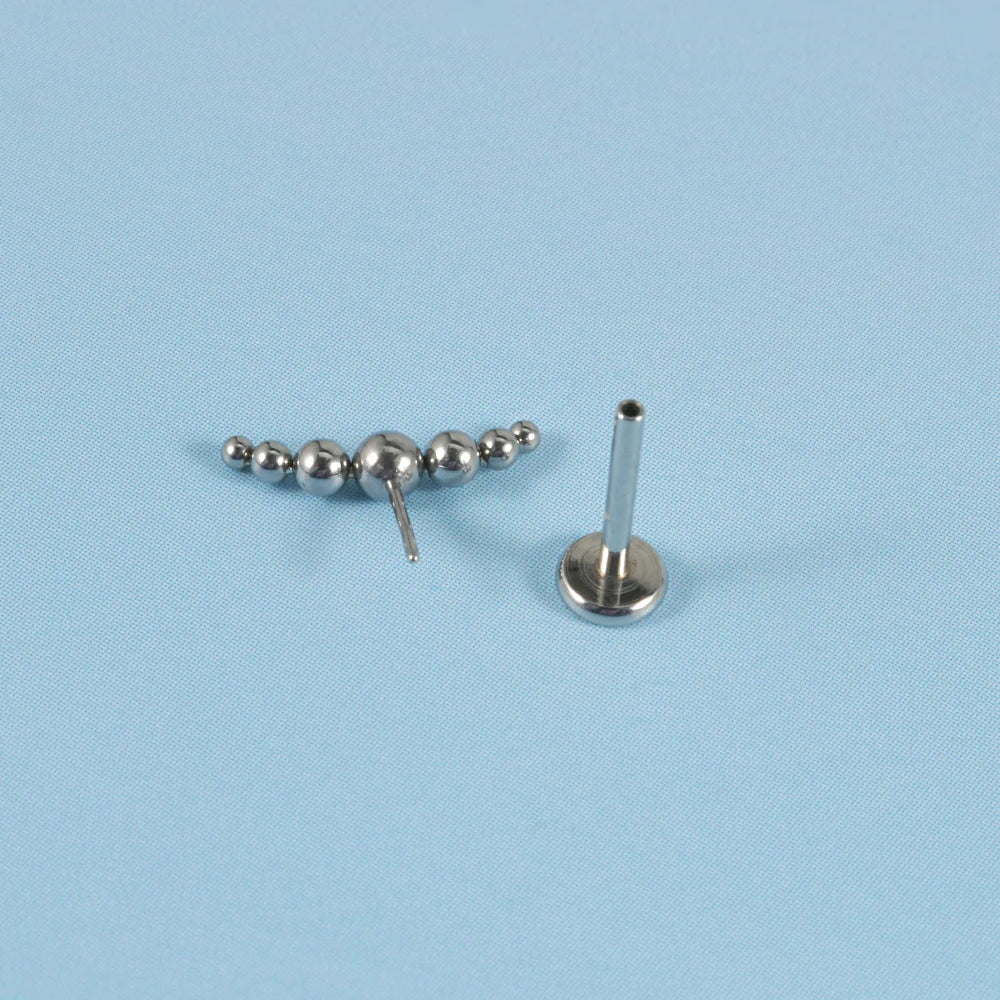 Beads Threadless Cluster Vertical Helix Earring 16G Monroe Cartilage Labret Lip Stud Tragus Piercing