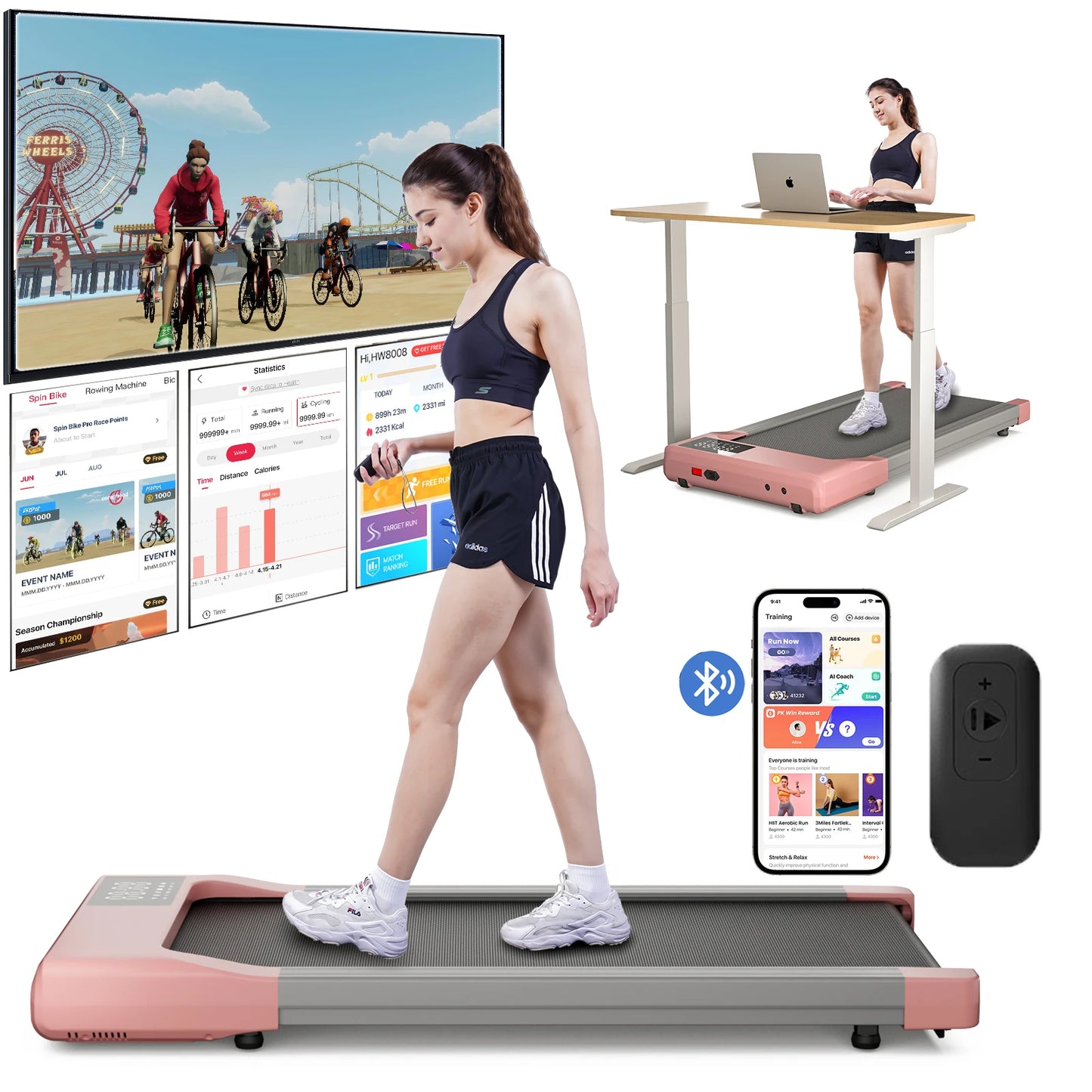 Walking Treadmill 2.5HP 1-6km/for Home Office Exercise Machine