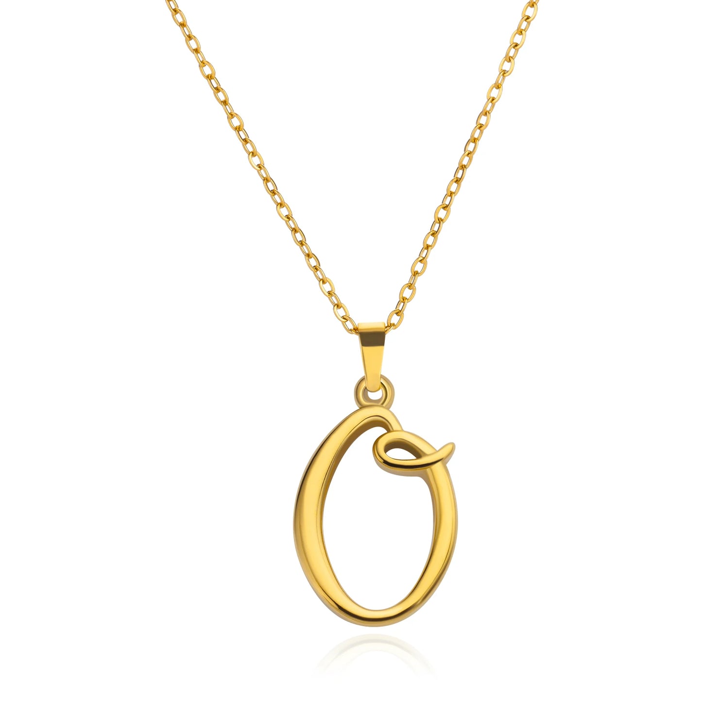 Women Stainless Steel Gold Color Initials Necklaces