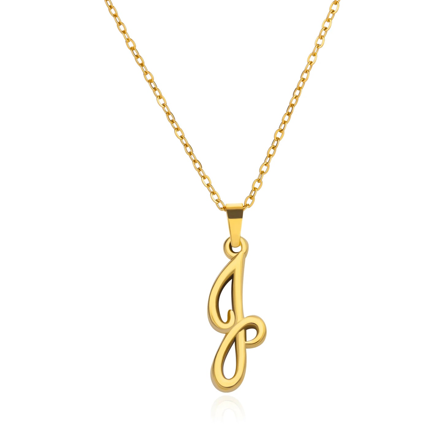 Women Stainless Steel Gold Color Initials Necklaces