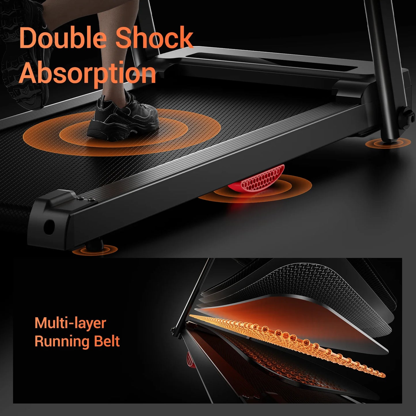 3.0HP Brushless Foldable Home Treadmill | 300LB Capacity