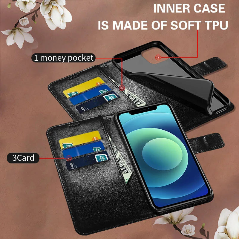 Custom PU Leather Wallet Case For iPhone