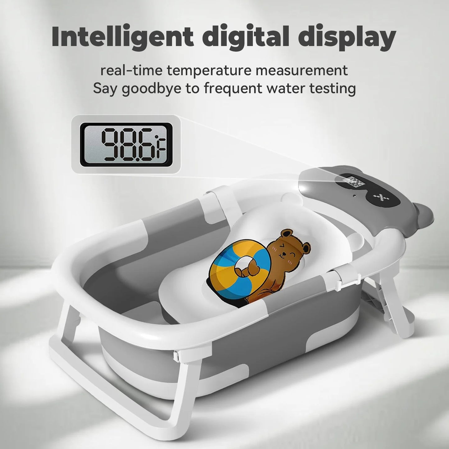 Baby Tub With Soft Cushion And Thermometer