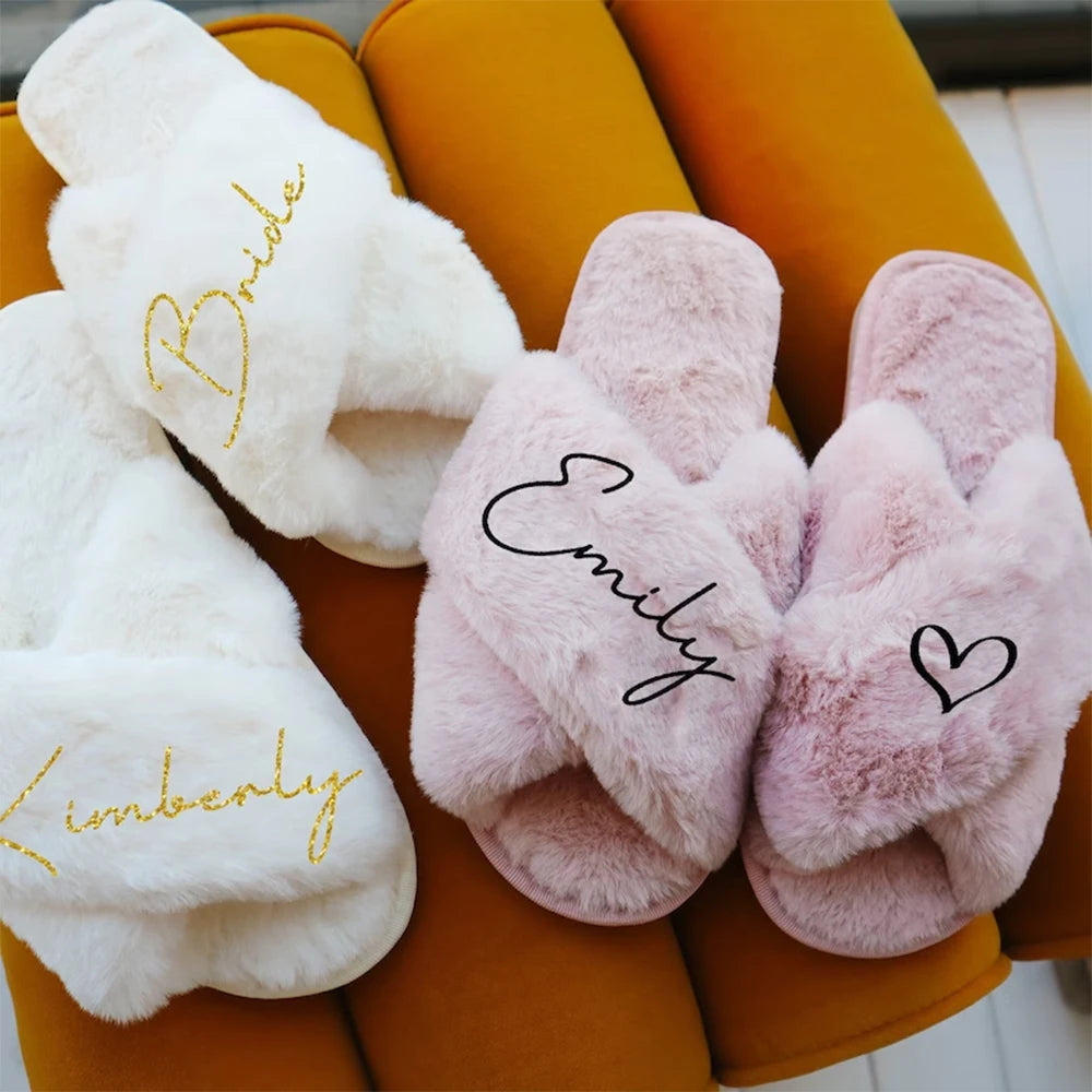 Custom Fluffy Personalized slippers